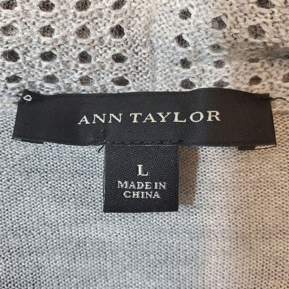 Ann Taylor Open Knit Merino Wool Blend Cardigan - Picture 7 of 9